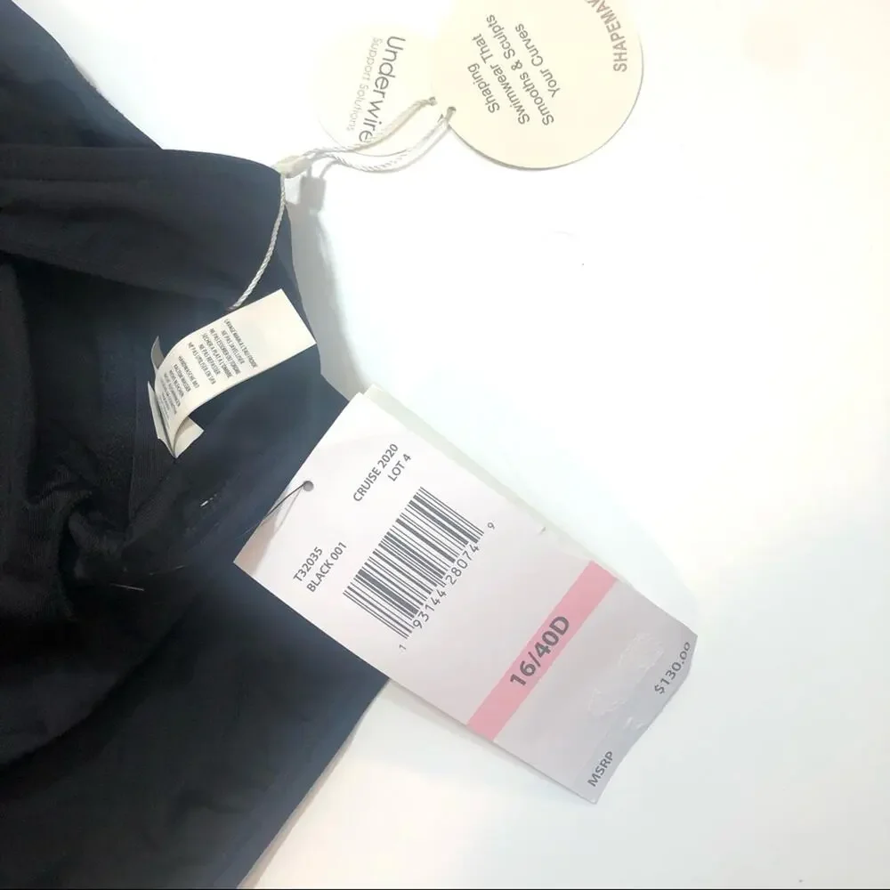Coco Reef black vneck underwire one piece swimsuit size 16 - Picture 2 of 7
